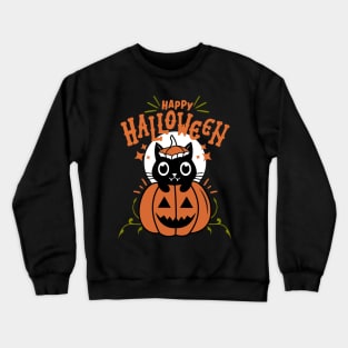 Happy Halloween - Pumpkin Cat Crewneck Sweatshirt